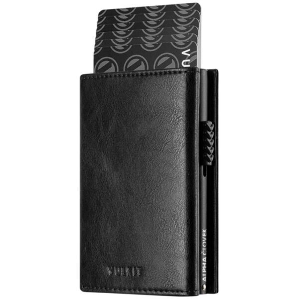 BILLETERA VULKIT CON PORTAMONEDAS Side - Pop Up Edición Alpha Človek (Negro)