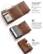 BILLETERA VULKIT CON PORTAMONEDAS Side - Pop Up Edición Alpha Človek (Café) - Imagen 2