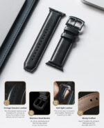 Correa de cuero para Apple iWatch (Negro) - Imagen 4