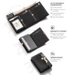 BILLETERA VULKIT CON PORTAMONEDAS SIDE - POP UP (CUERO DE ALCANTARA - GRIS OSCURO) - Imagen 4