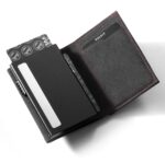 BILLETERA VULKIT CON PORTAMONEDAS SIDE - POP UP (CUERO DE ALCANTARA - GRIS OSCURO) - Imagen 11