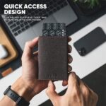 BILLETERA VULKIT CON PORTAMONEDAS (CUERO DE ALCANTARA - GRIS OSCURO) - Imagen 6