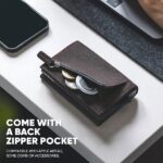 BILLETERA VULKIT CON PORTAMONEDAS (CUERO DE ALCANTARA - GRIS OSCURO) - Imagen 3