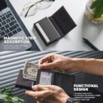 BILLETERA VULKIT CON PORTAMONEDAS (CUERO DE ALCANTARA - GRIS OSCURO) - Imagen 2