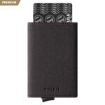 BILLETERA VULKIT CON PORTAMONEDAS (CUERO DE ALCANTARA - GRIS OSCURO)