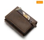 BILLETERA VULKIT CON PORTAMONEDAS SIDE - POP UP (CUERO CRAZY - HORSE - CAFÉ) - Imagen 7