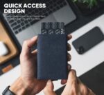 BILLETERA VULKIT CON PORTAMONEDAS (CUERO DE ALCANTARA - NAVY) - Imagen 2