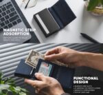 BILLETERA VULKIT CON PORTAMONEDAS (CUERO DE ALCANTARA - NAVY) - Imagen 5