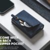 BILLETERA VULKIT CON PORTAMONEDAS (CUERO DE ALCANTARA - NAVY) - Imagen 3