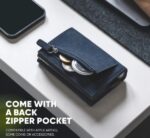 BILLETERA VULKIT CON PORTAMONEDAS (CUERO DE ALCANTARA - NAVY) - Imagen 3