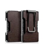 BILLETERA METÁLICA/CUERO CON CLIP PARA EFECTIVO (Espresso)